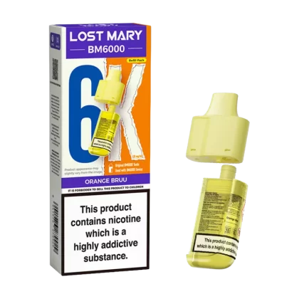 Orange Bruu Lost Mary BM6000 Refill Pack - 20mg - Vape Product (5E49D9)