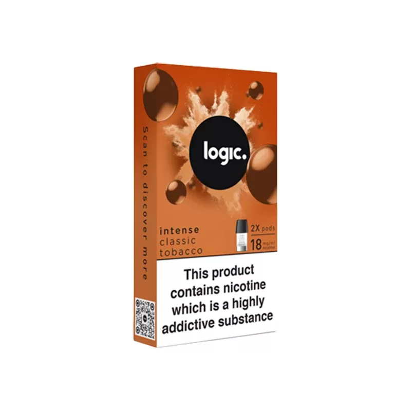 Logic Classic Tobacco Vape Pods (2 Pack) - Nicotine Strength#Intense 18mg>12mg>6mg (22B3AA)