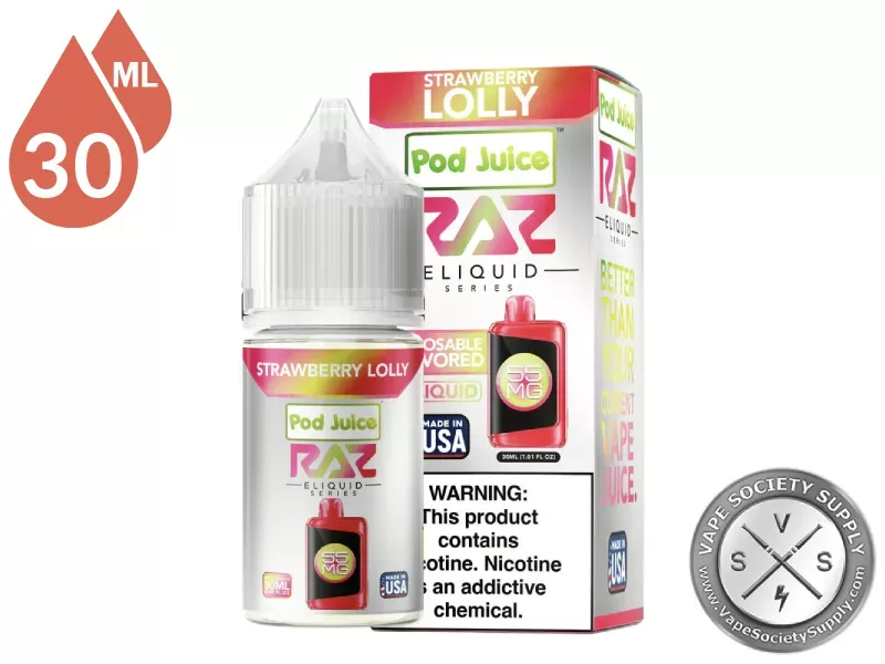 Strawberry Lolly Pod Juice x RAZ Salt 30ml - Image 2