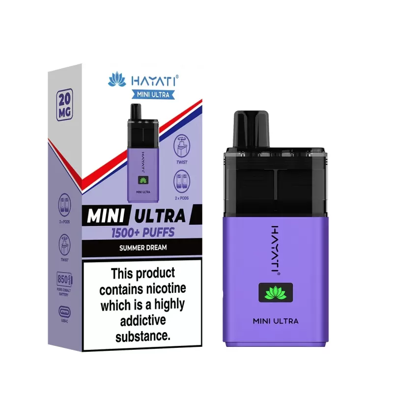 Hayati Mini Ultra 1500 Prefilled Vape Kit - Blueberry Raspberry