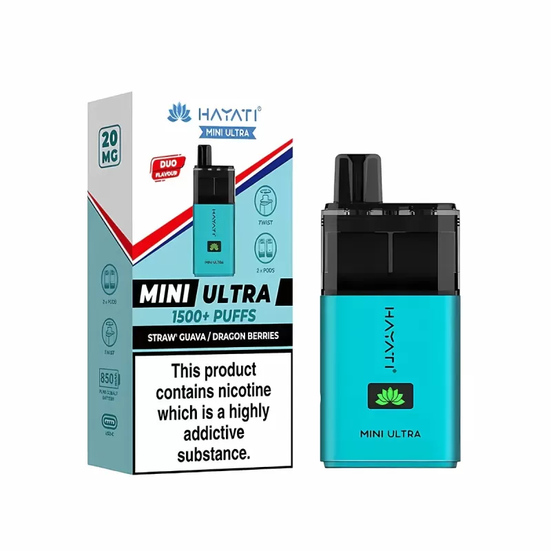 Hayati Mini Ultra 1500 Prefilled Vape Kit - Blueberry Raspberry - Image 3
