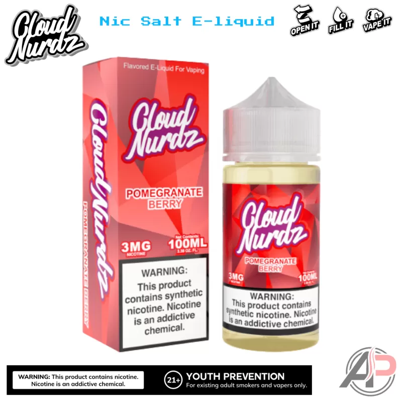 Cloud Nurdz Pomegranate Berry E-Liquid 100mL - Image 2