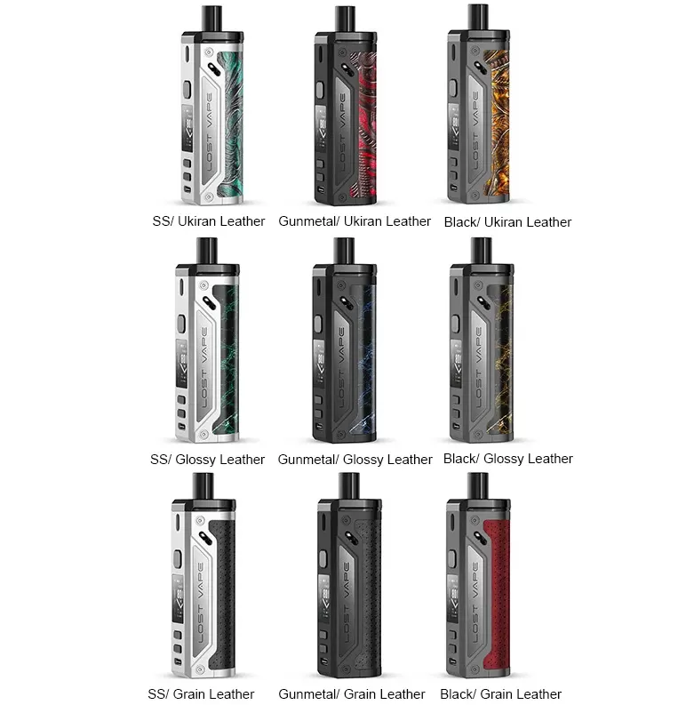 Lost Vape Thelema Pod Mod Kit 80W 3000mAh - Black/Glossy Leather
