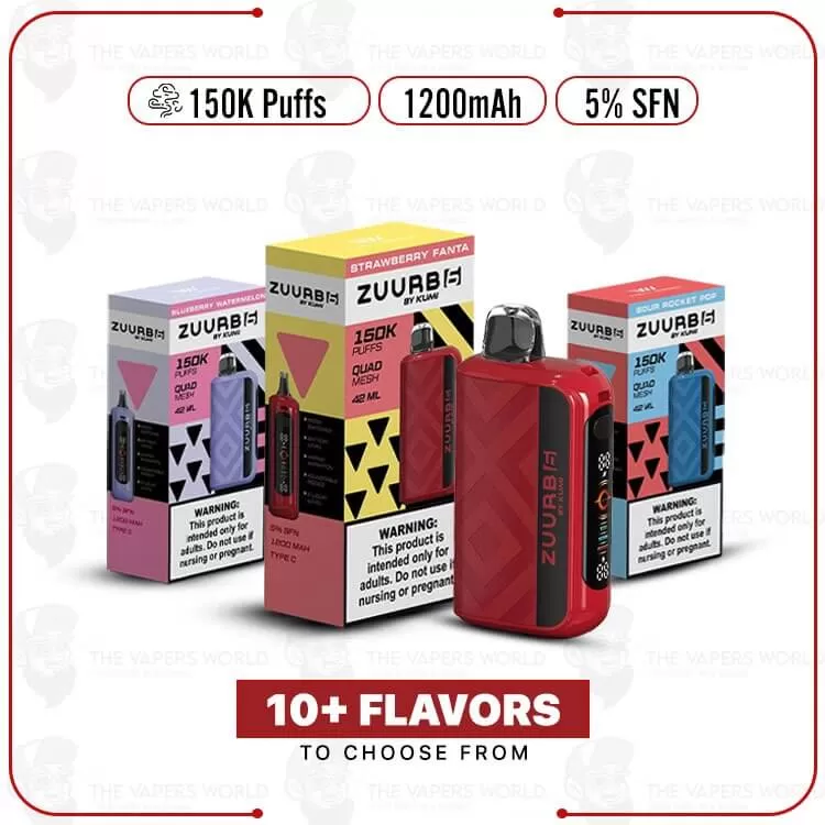 KUMI Zuurb 6 150K Disposable Vape - Blue Razz Ice, Blueberry Watermelon