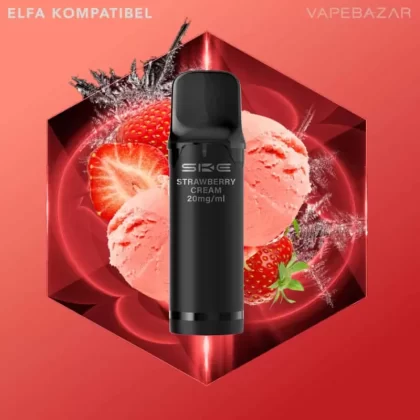 SKE Crystal 800 Pro Pods – Strawberry Cream (2er Pack) - SKE Crystal / Propylenglykol / Aromastoffe / Nikotin / Glycerin / ca. 1600 insgesamt
