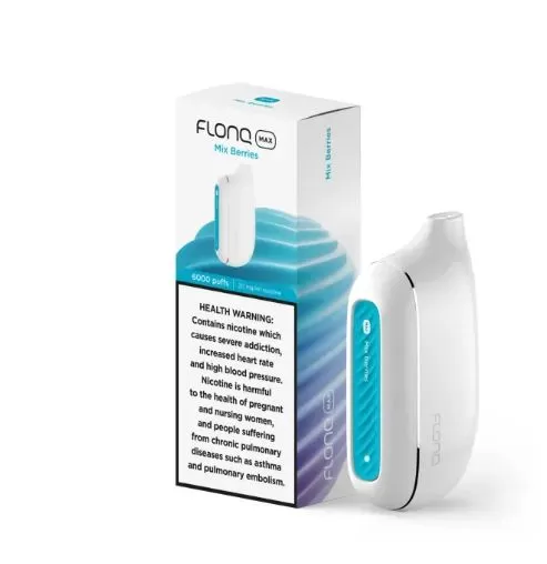 FLONQ MAX RECHARGEABLE DISPOSABLE VAPES (6,000PUFFS) - 20 mg / Mango Peach - Image 2