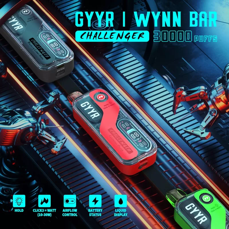 GYYR x Wynn Bar Challenger 30K Puff powered by PYNE POD Disposable Device - 30000 Puffs - Peach Berry Ice( Sealed w/o box) - Image 2