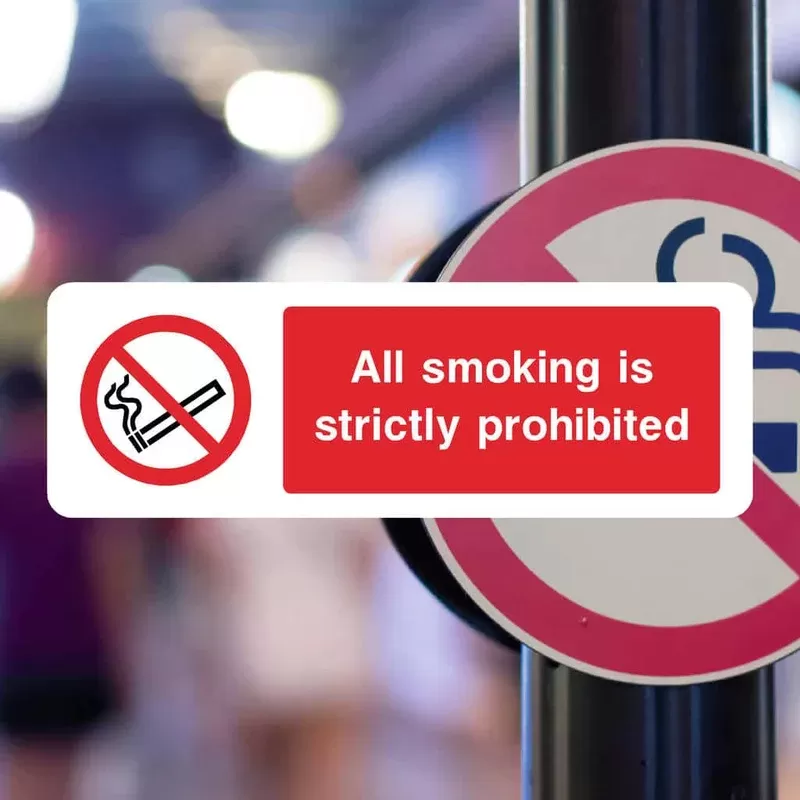 Smoke-Free Zone Prohibition Sign