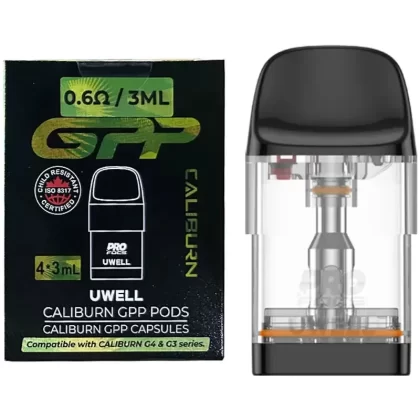 Uwell Caliburn GPP Replacement Pods - Pod#0.4ohm>0.6ohm>0.9ohm>1.2ohm (4EF0FA)