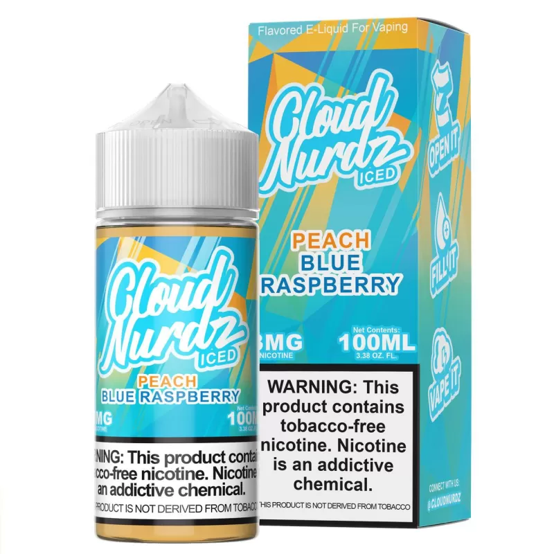Cloud Nurdz TFN Premium E-Liquid 100ml - ICED Peach Melon / 3mg - Image 3