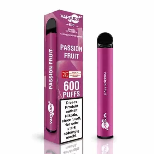 VAPEURS – Passion Fruit - Passionsfrucht / Vapeurs / 20mg/ml / 550 mAh / Propylenglykol / pflanzliches Glycerin / Aromastoffe / Nikotin / ca. 600 - Image 3