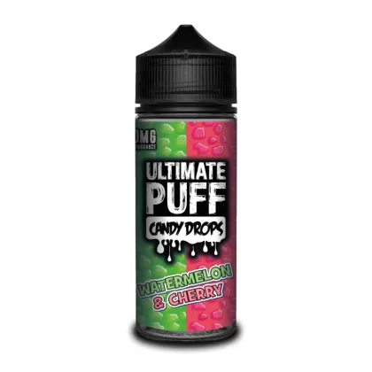 Ultimate Puff Candy Drops Watermelon & Cherry 100ml Shortfill E-Liquid - Vapourdeal Co
