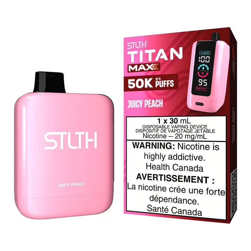 STLTH Titan Max Disposable Vape Device – Juicy Peach - Nicotine Strength#20mg/ml