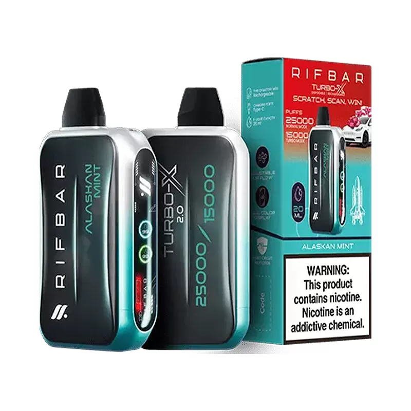 RIFBAR Turbo X 25K Rechargeable Disposable Device – 25000 Puffs - Double Apple - Image 2