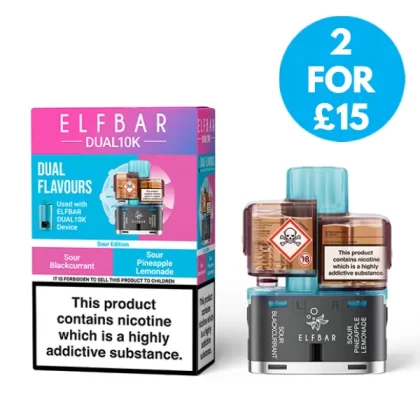 20mg ELFBAR Dual 10k Replacement pods - Vape Co