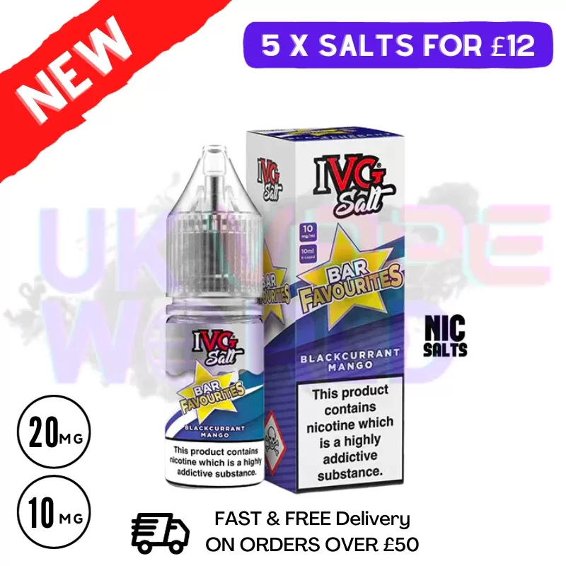 Blackcurrant Mango IVG “Bar Favourites” Salt 10ml Nic Eliquid