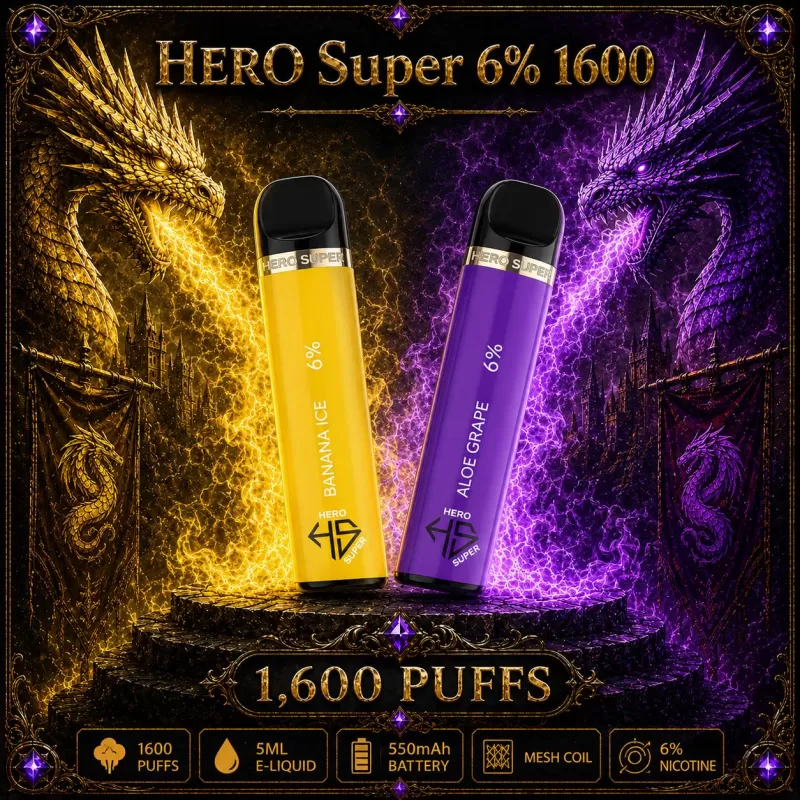 HERO Super 6% 1600 - Banana Ice - Vapeciga