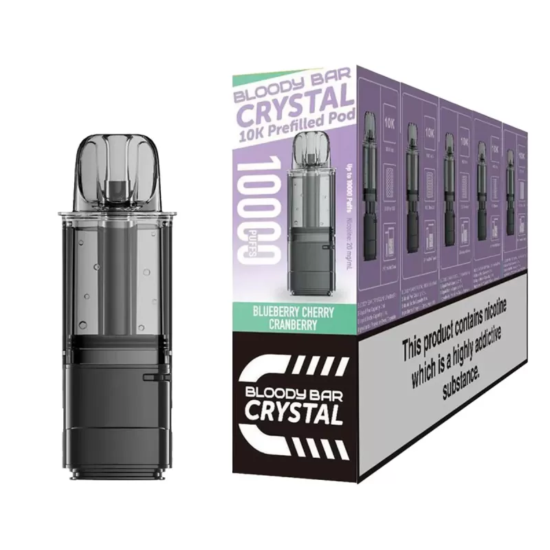 Bloody Bar Crystal 10K Prefilled Pods - Blue Cherry Cranberry - Image 2