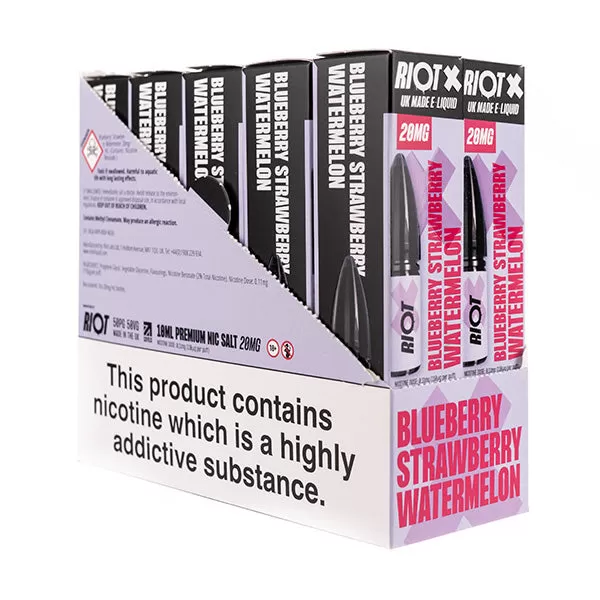 Riot X Nic Salt E-Liquids - Pack of 10 - Cherryberry Crush / 20mg - Image 3