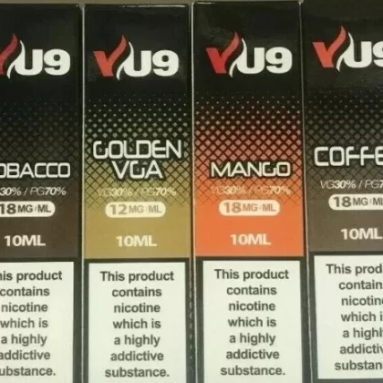 VU9 20x 10ml Bottles E-Liquid 70/30 PG/VG E-Juice in 6mg, 12mg, 18mg