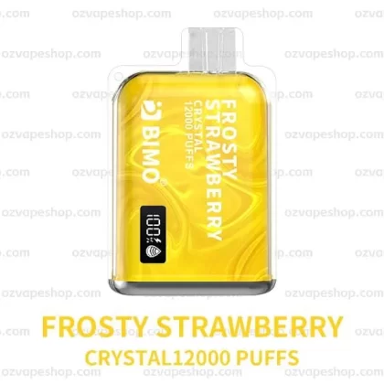 BIMO Crystal 12k Puffs- Frosty Strawberry - Ozvapeone (9E085D)