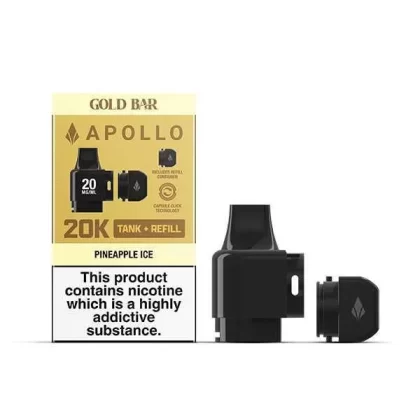 Gold Bar Apollo 20K Prefilled Tank & Refill Pod - Sour Apple