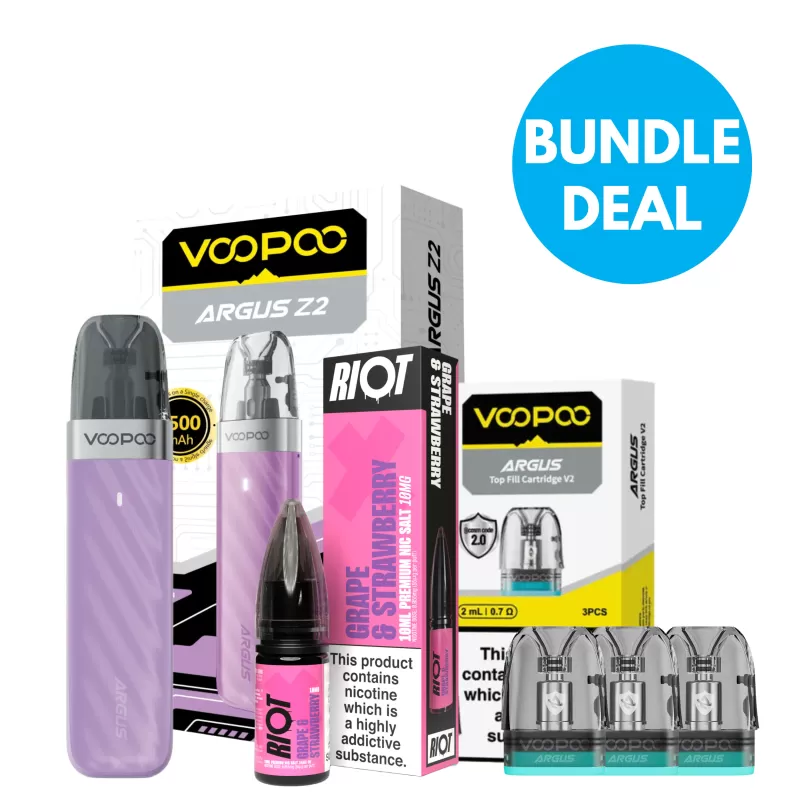 10mg (1%) Voopoo Argus Z2 Pod Kit Bundle - Voopoo / Pod Kit / Lake Blue / Lavender / Mint Blue / Moss Green / Rose Pink / Shell White / Silk Black / Sunlight Orange