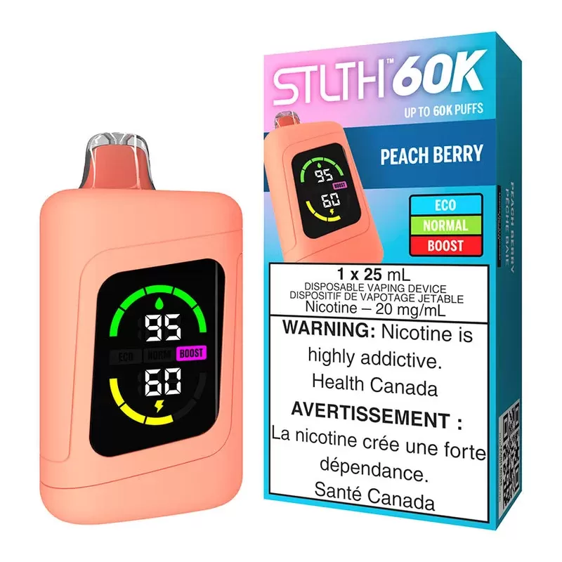 STLTH 60K Disposable Vape Device – Peach Berry - 20mg/mL