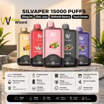 Silvaper 15000 Puffs 20mg Disposable Vape - Black ice, Blueberry Ice
