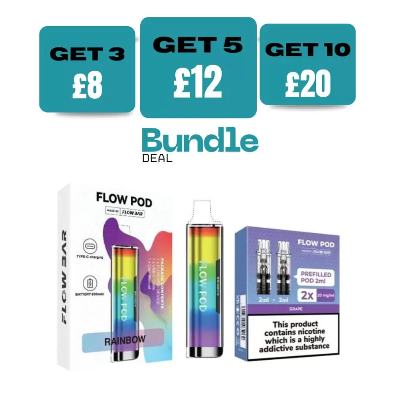 Flow Pod CP600 Pod Kit + Flow Pod Prefilled Pods (Bundle) - Aurora Purple / Pineapple Ice