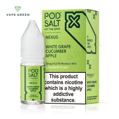 White Grape Cucumber Apple Nic Salt E-Liquid by Nexus Pod Salt