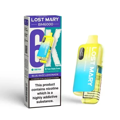 Blue Razz Lemonade Lost Mary BM6000 Big Puff – 6000 Puffs (5 or 10 Packs)