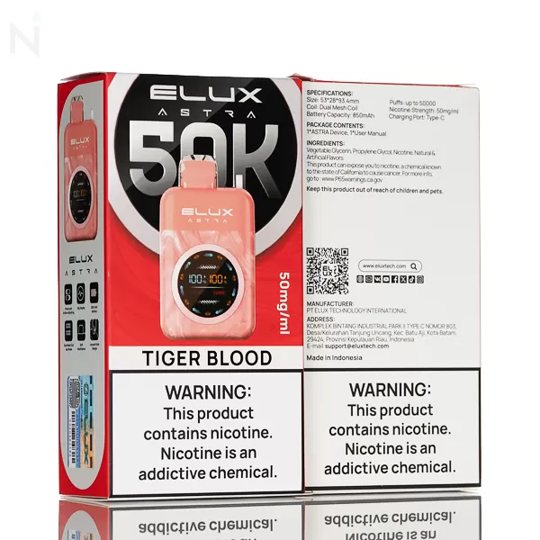 Elux Astra 50K 50,000 Puffs Disposable Vape - 18mL - Tobacco - Image 3
