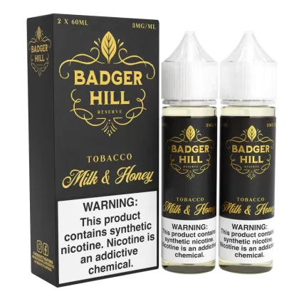 BADGER HILL RESERVE - Milk & Honey - 120ML E-Liquid (Twin 60ML Pack) - 3MG