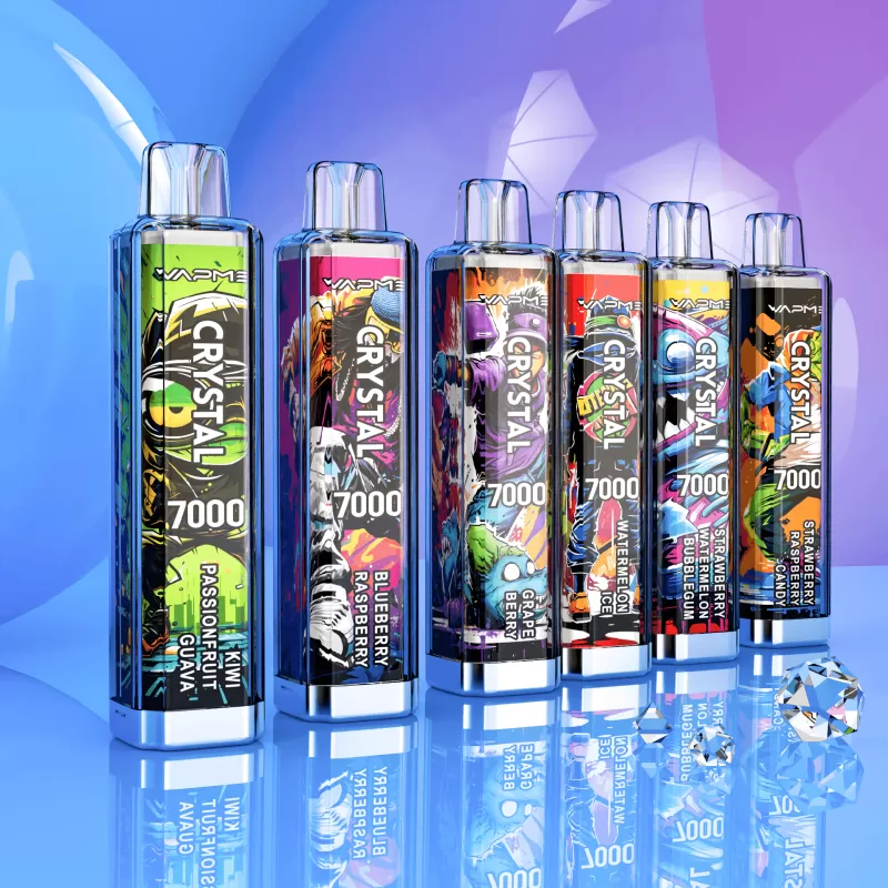 VAPME Crystal 7000 Puffs | 0%-5% strength, 14mL, 650mAh, bulk disposable vape - Aiviouvapes