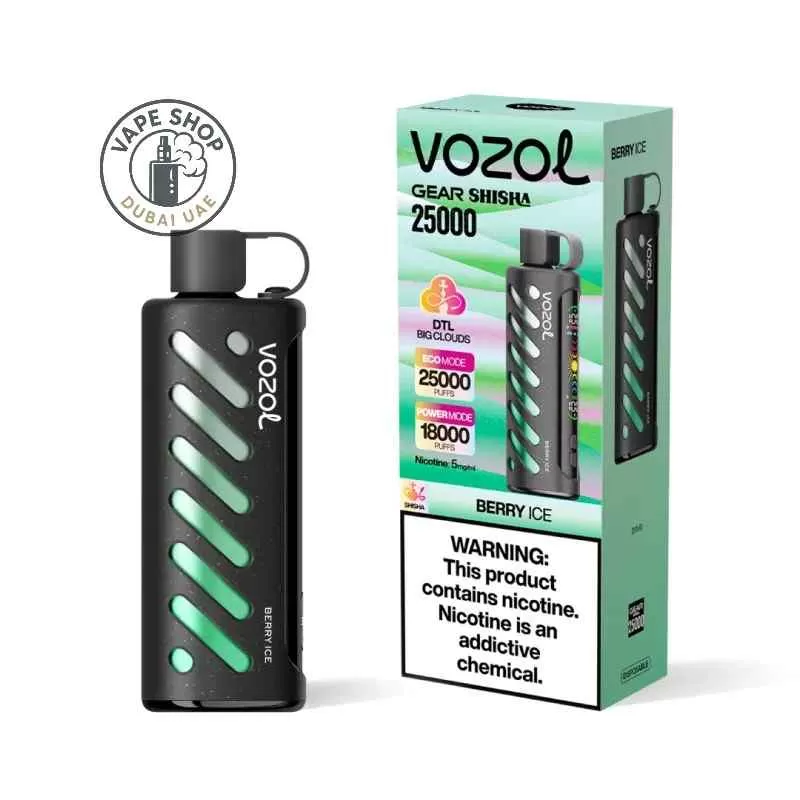 VOZOL Gear Shisha 25000 puffs Dual Mode 5MG Nicotine - Vape Product, FULL BOX 10 DEVICE; Berry Ice, Blackberry Ice (EE3C07) - Image 2