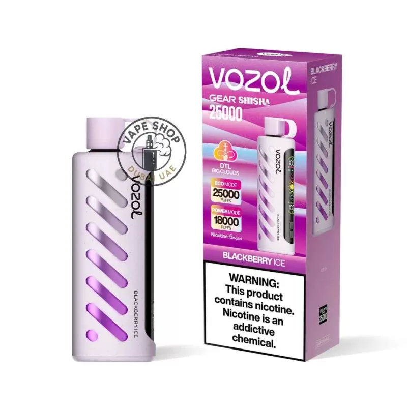 VOZOL Gear Shisha 25000 puffs Dual Mode 5MG Nicotine - Vape Product, FULL BOX 10 DEVICE; Berry Ice, Blackberry Ice (EE3C07) - Image 3