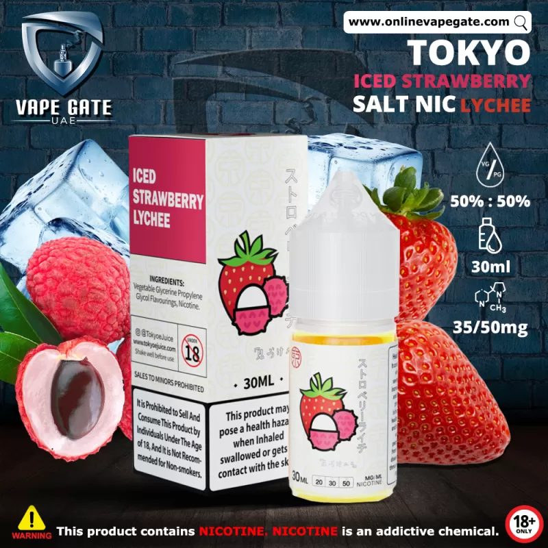 Tokyo Iced Strawberry Lychee Saltnic 30ml - 30 mg / 30 ml