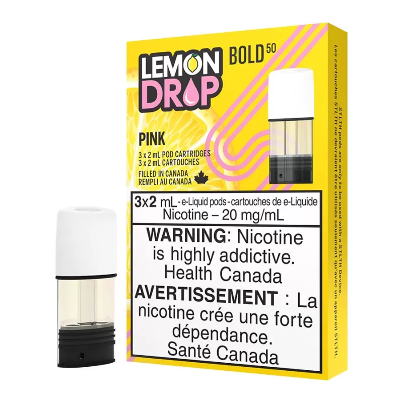 STLTH E-Liquid Pod Pack - Lemon Drop Pink - BOLD 50 - Image 2