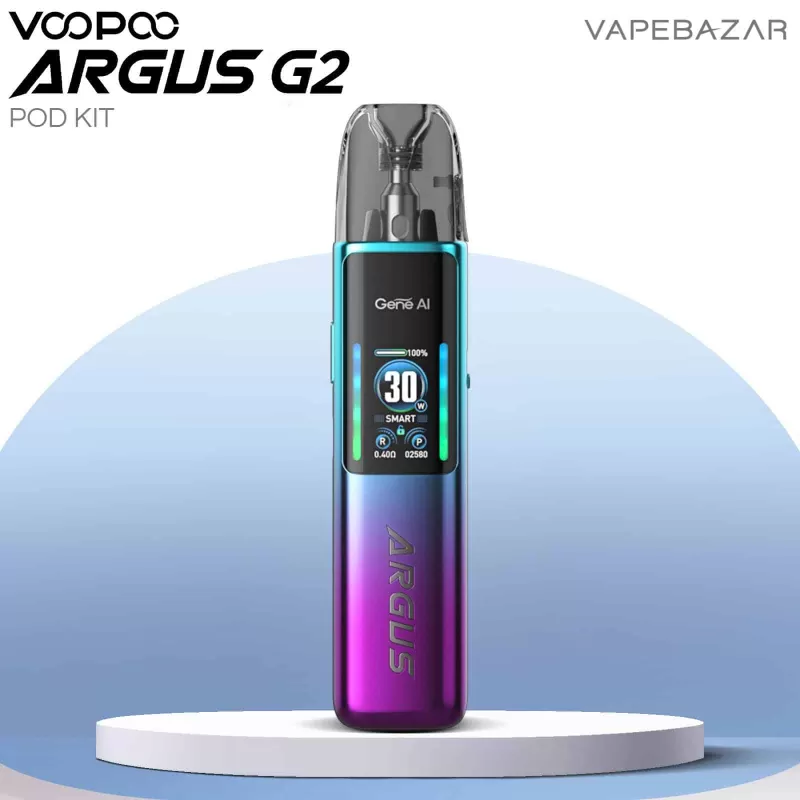 VooPoo Argus G2 Podsystem – Aurora Purple - Pod Kit / 1100 mAh / 3 ml / USB-C / Aurora Purple