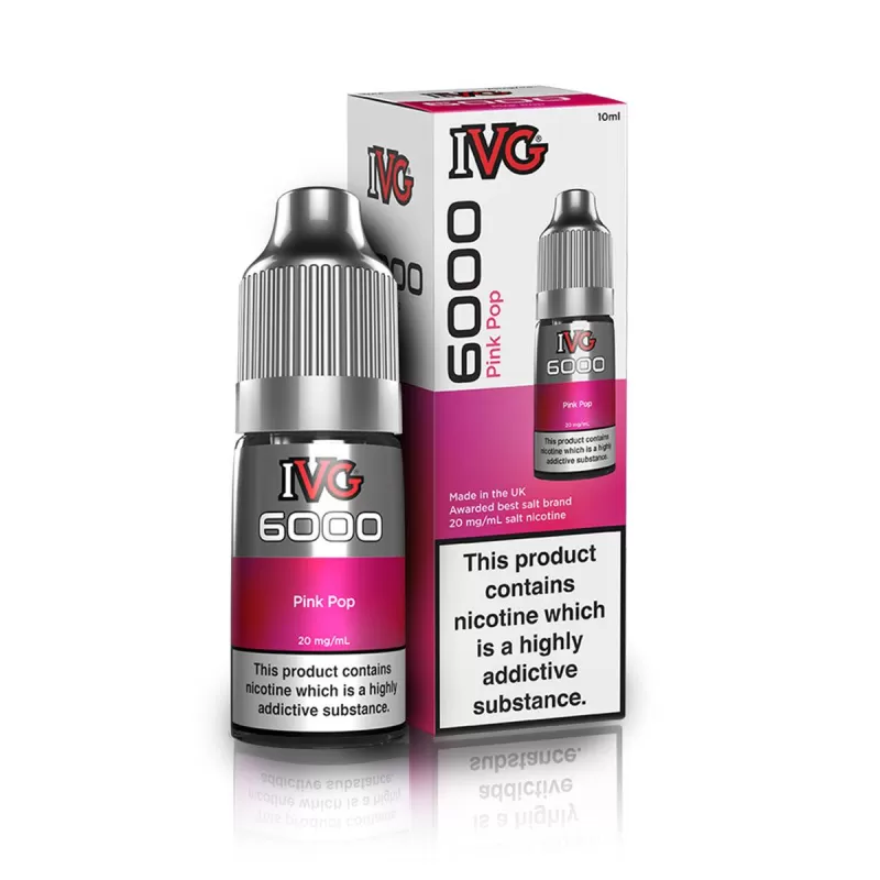 IVG 6000 Pink Pop Nic Salt Vape Juice - Strength 20mg
