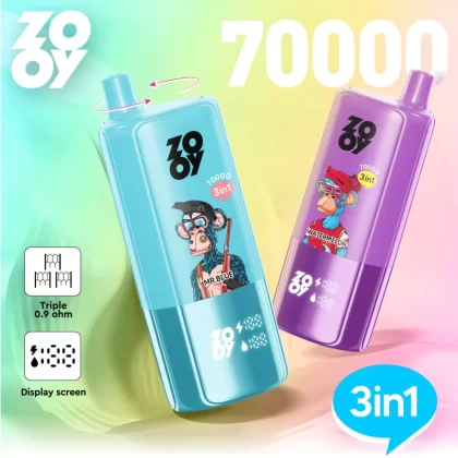 ZOOY Triple Flavor 70000 – 70K Puffs Triple Mesh Coil Smart Display Disposable Vape - Flamevape