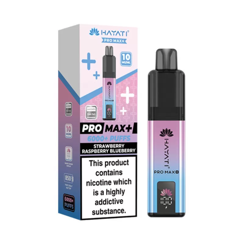 Hayati Pro Max Plus 6000 Puffs 10mg Strawberry Raspberry Blueberry - 10mg