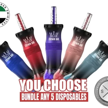 [5-Pack] Al Fakher Crown Bar 60K E-Hose X Disposable Bundle