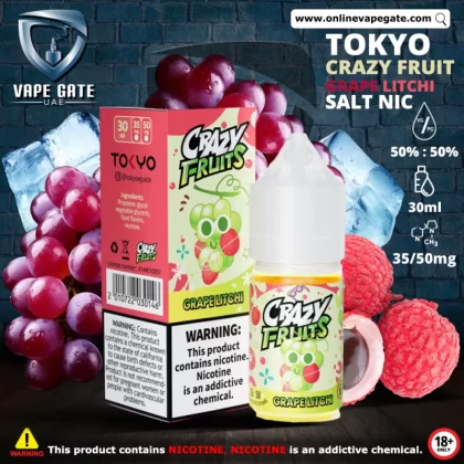 Tokyo Crazy Fruits Grape Litchi Saltnic 30ml - 50 mg - 30 ml