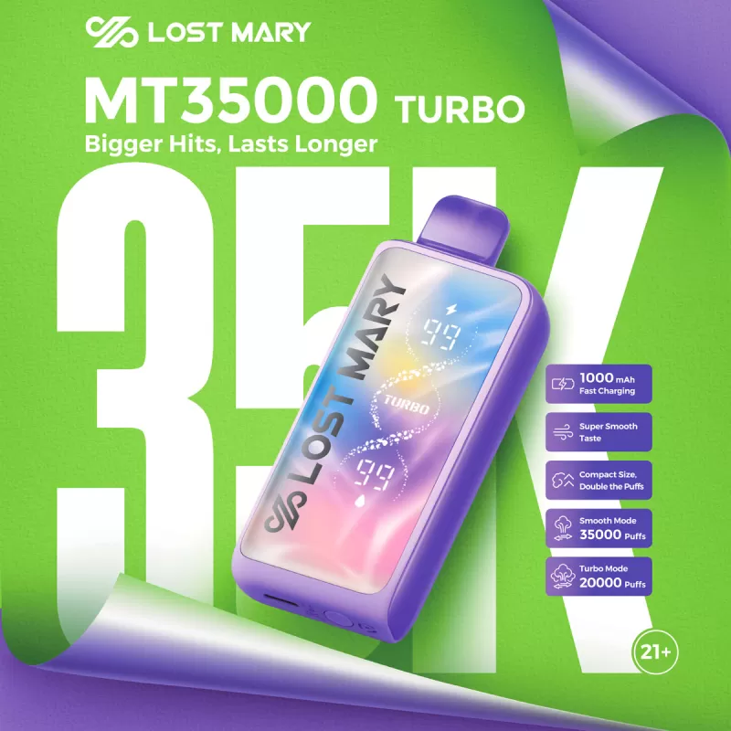 Made in Indonesia | Lost Mary MT35K Turbo Disposable - 35,000 Puffs - Golden Berry