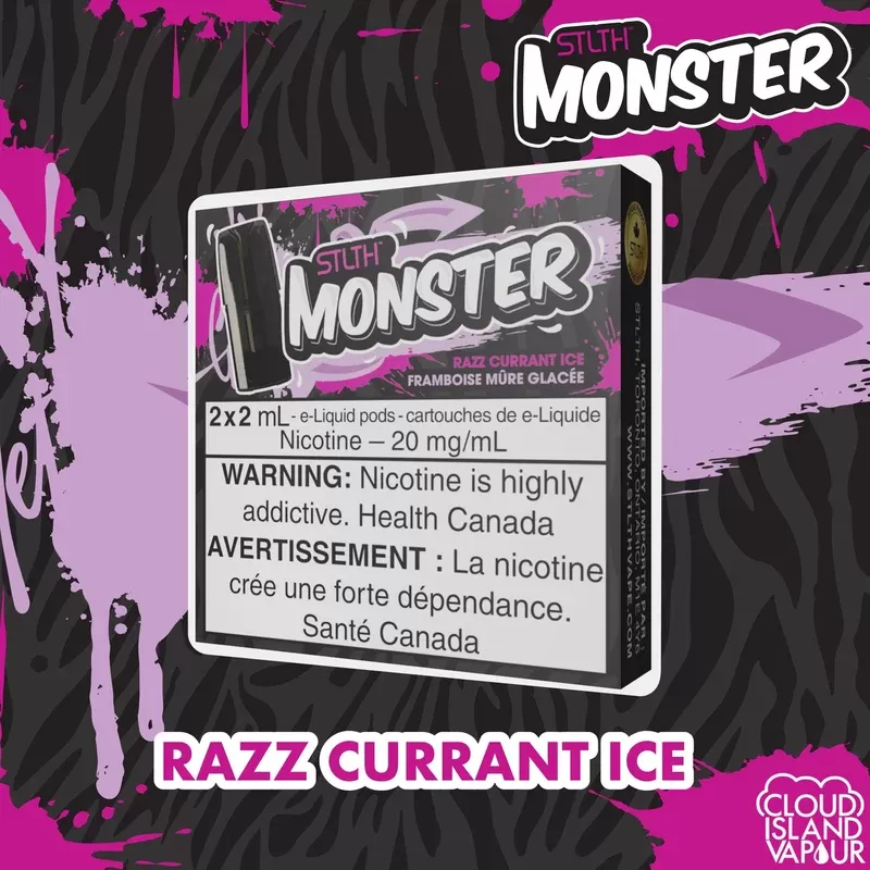 STLTH Monster Pod Pack – Razz Currant Ice