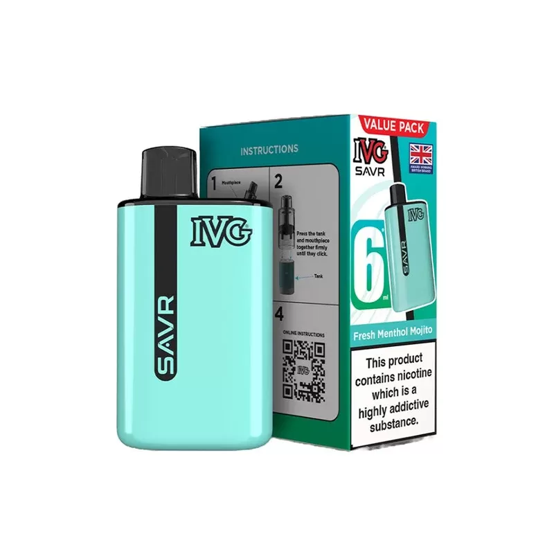 IVG SAVR Fresh Menthol Mojito Vape Kit - Strength#20mg
