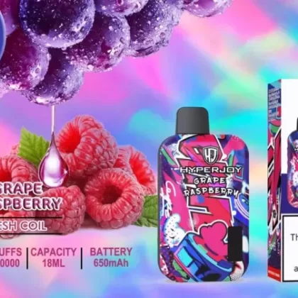 Hyperjoy 10000 Puffs Disposable Vape - Flavors#Blue Razz>Cool Mint>DOUBLE APPLE>Energy>Green Apple>Kiwi Passion Fruit Guava>MANGO ICE>Strawberry Mango>watermelon ice>Grape Raspberry>Lemon Co (1B492C)