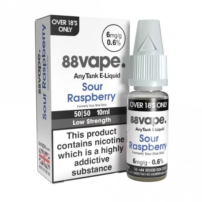 88vape Sour Raspberry (Sour Blue Razz) E Liquid – AnyTank Series (10ml)